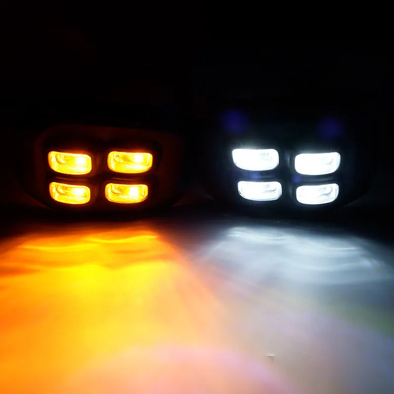 Roxmad 4 Eyes Style LED Fog Lights with Amber Turn Signal Lights for 2016-Later Toyota Tacoma