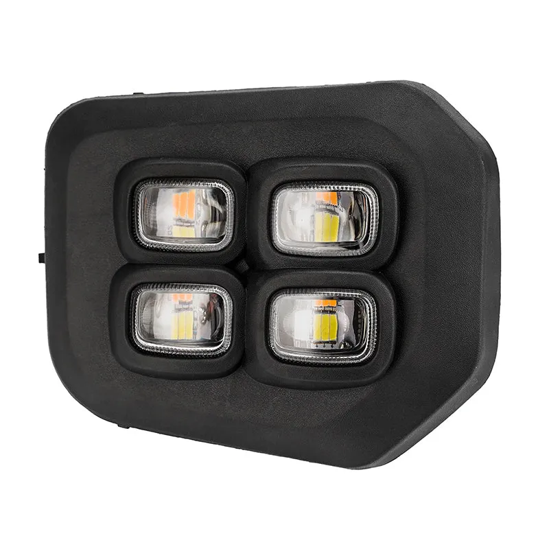 Roxmad 4 Eyes Style LED Fog Lights with Amber Turn Signal Lights for 2016-Later Toyota Tacoma