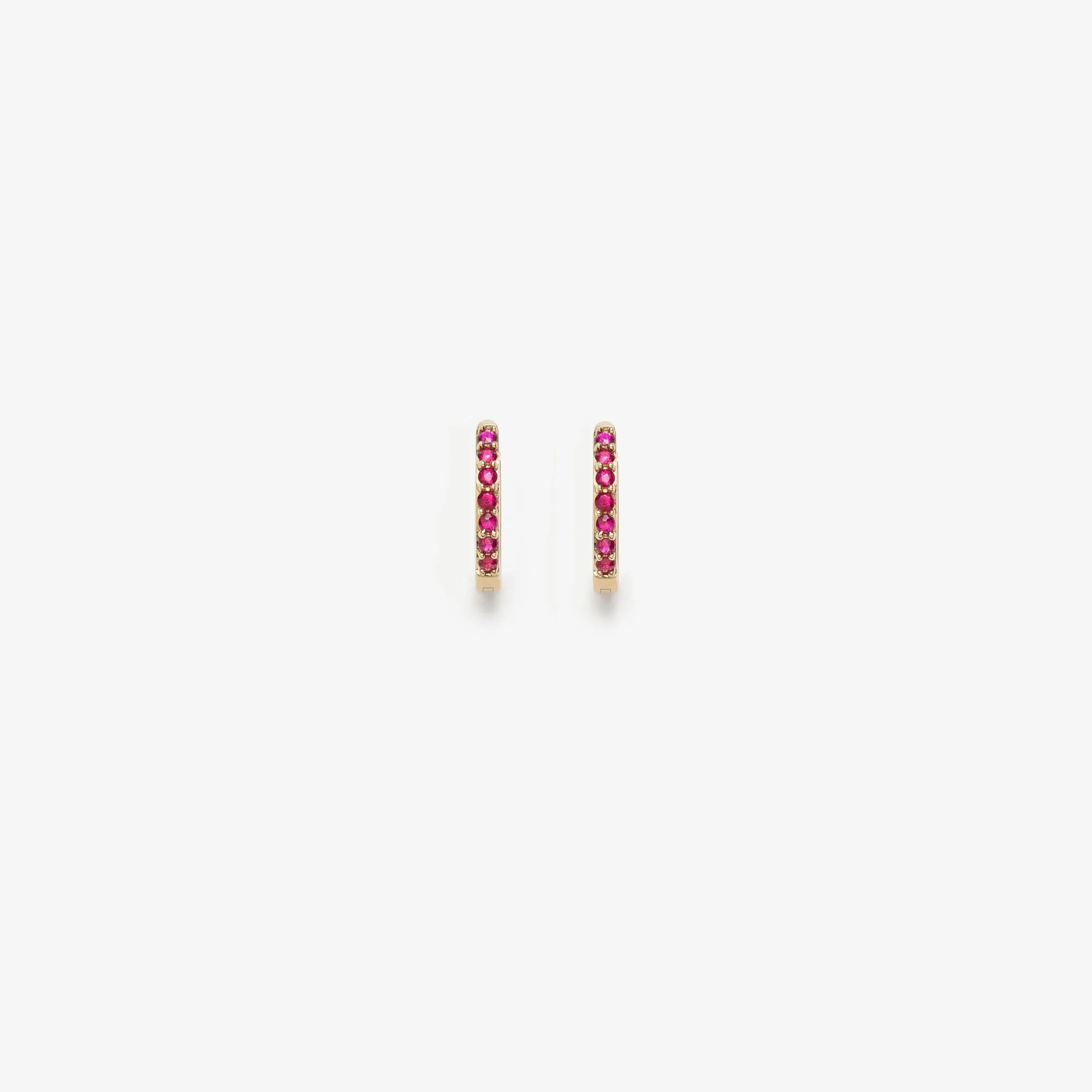 Ruby Huggie Hoops