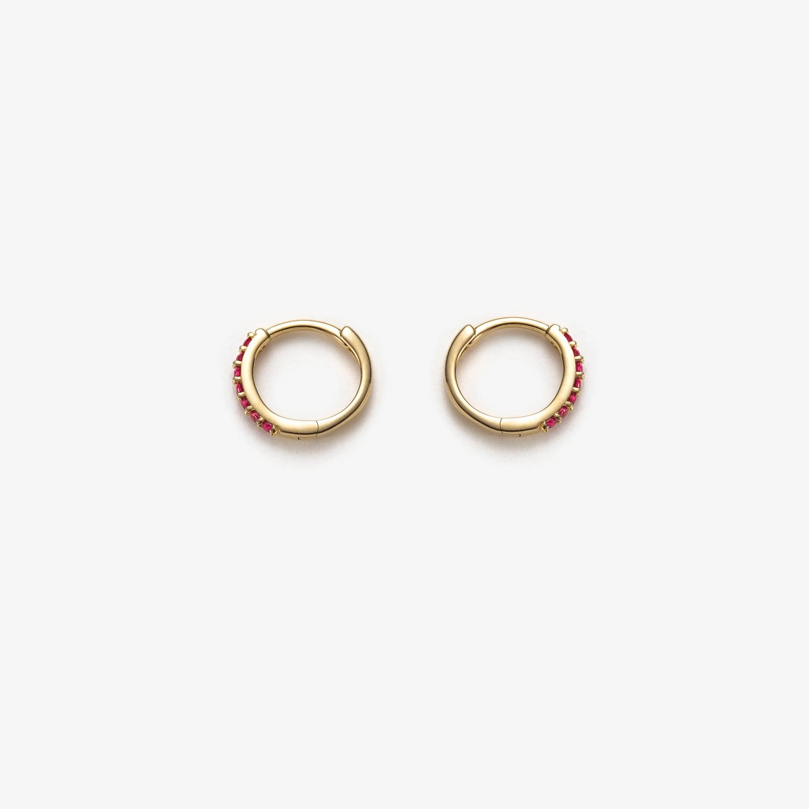 Ruby Huggie Hoops