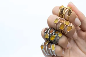 SALE Raw amber ring | Untreated baltic amber jewelry