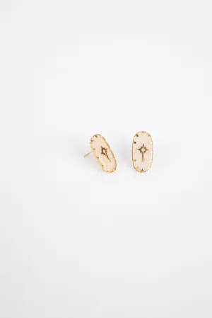Shooting Star Earrings - Milky White