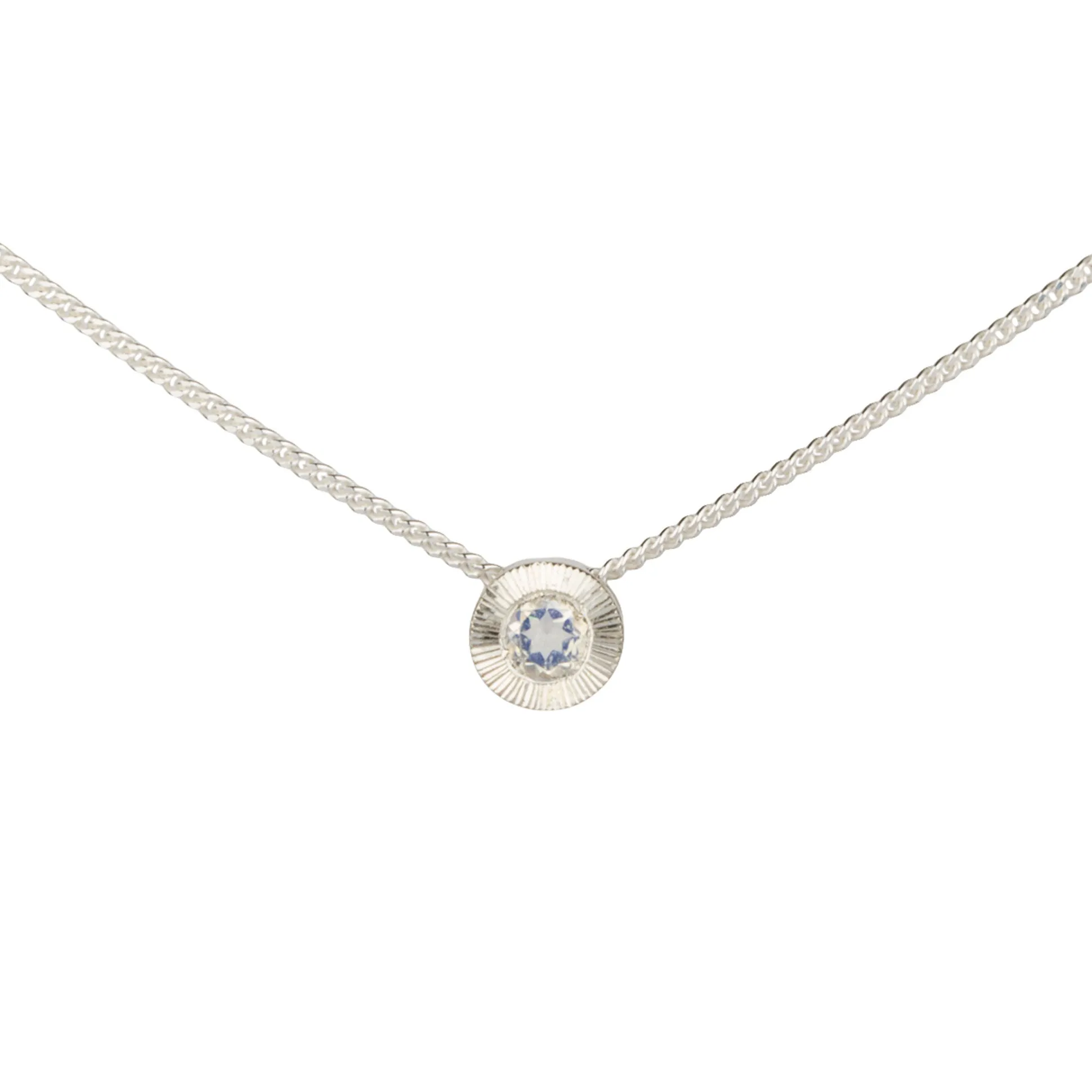 Small Aurora Birthstone Necklace - June - Moonstone