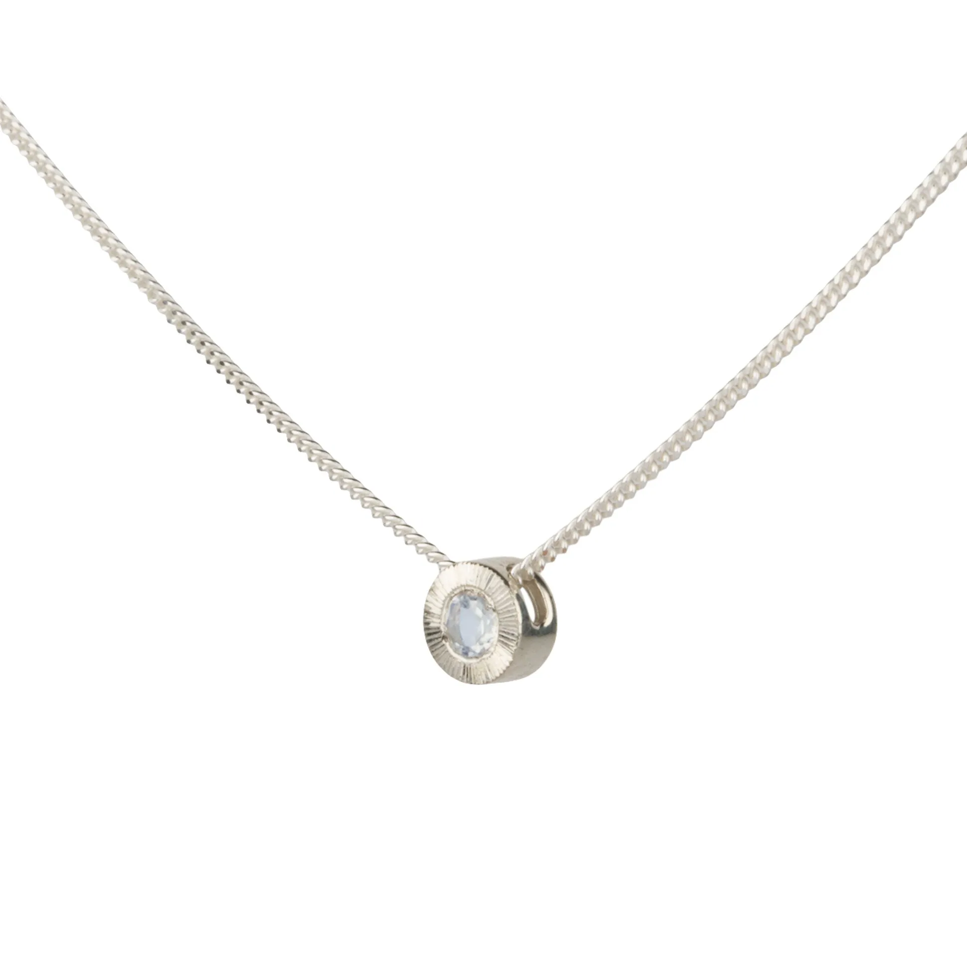 Small Aurora Birthstone Necklace - June - Moonstone
