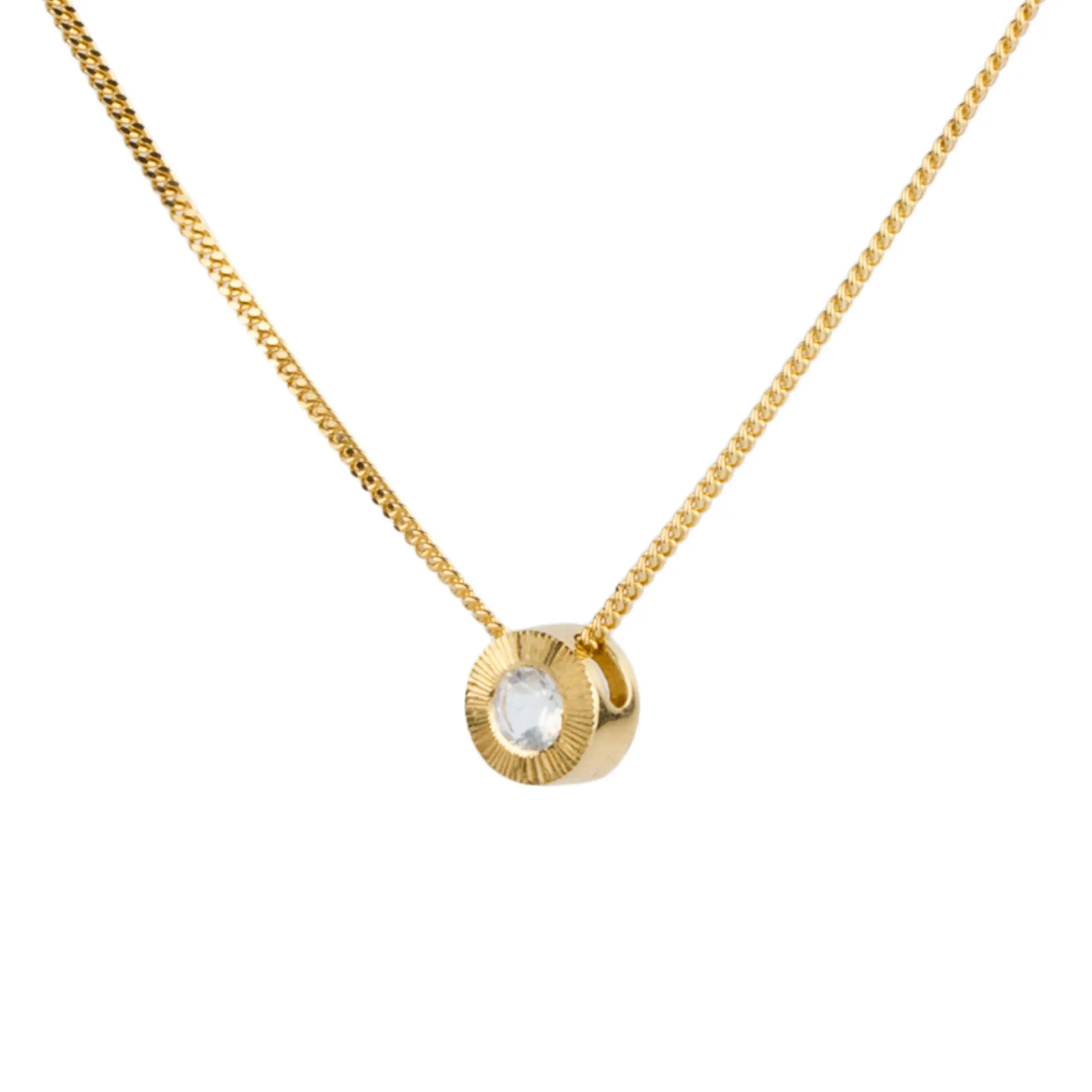 Small Aurora Birthstone Necklace - June - Moonstone