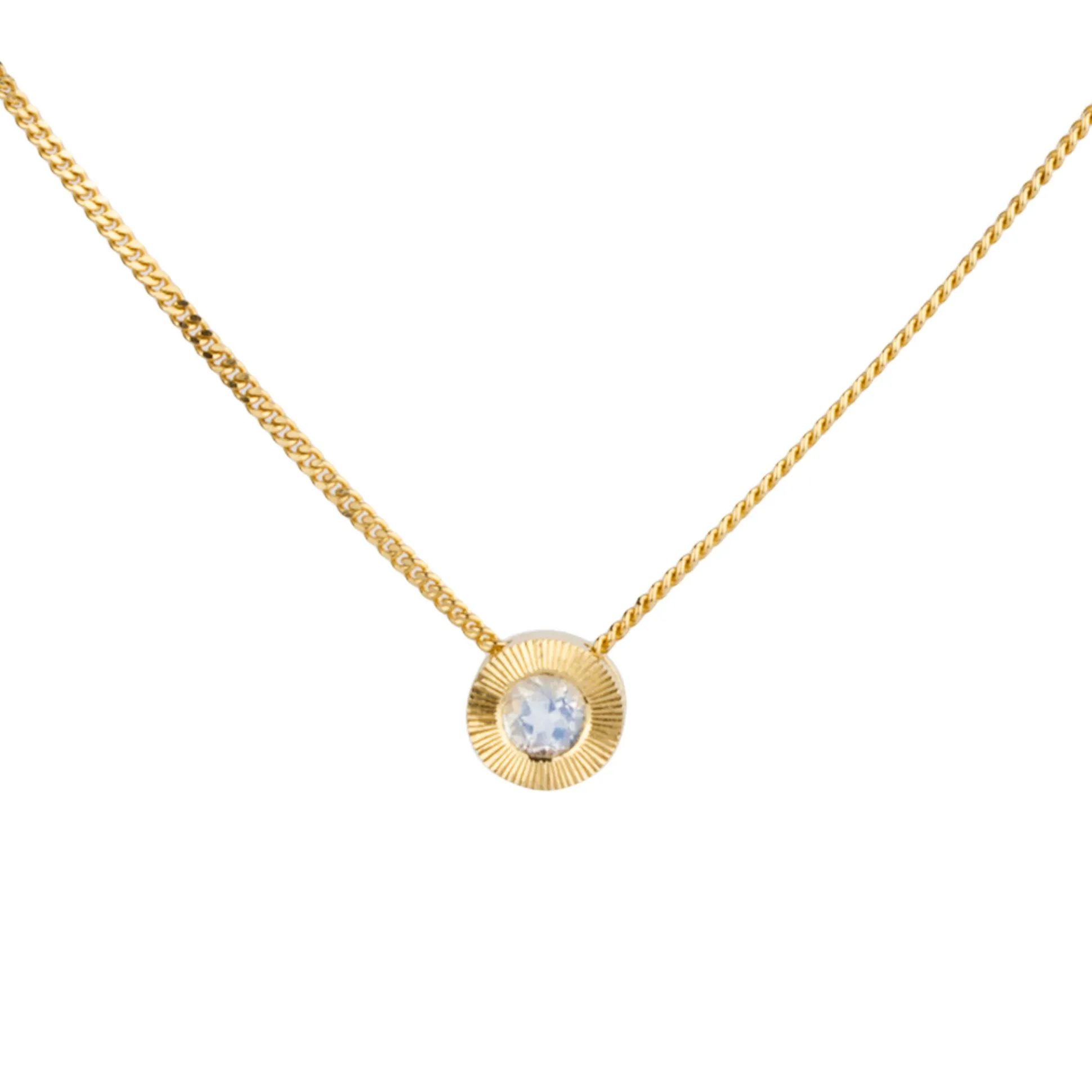 Small Aurora Birthstone Necklace - June - Moonstone