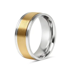 Stainless Steel Gold Center Rings
