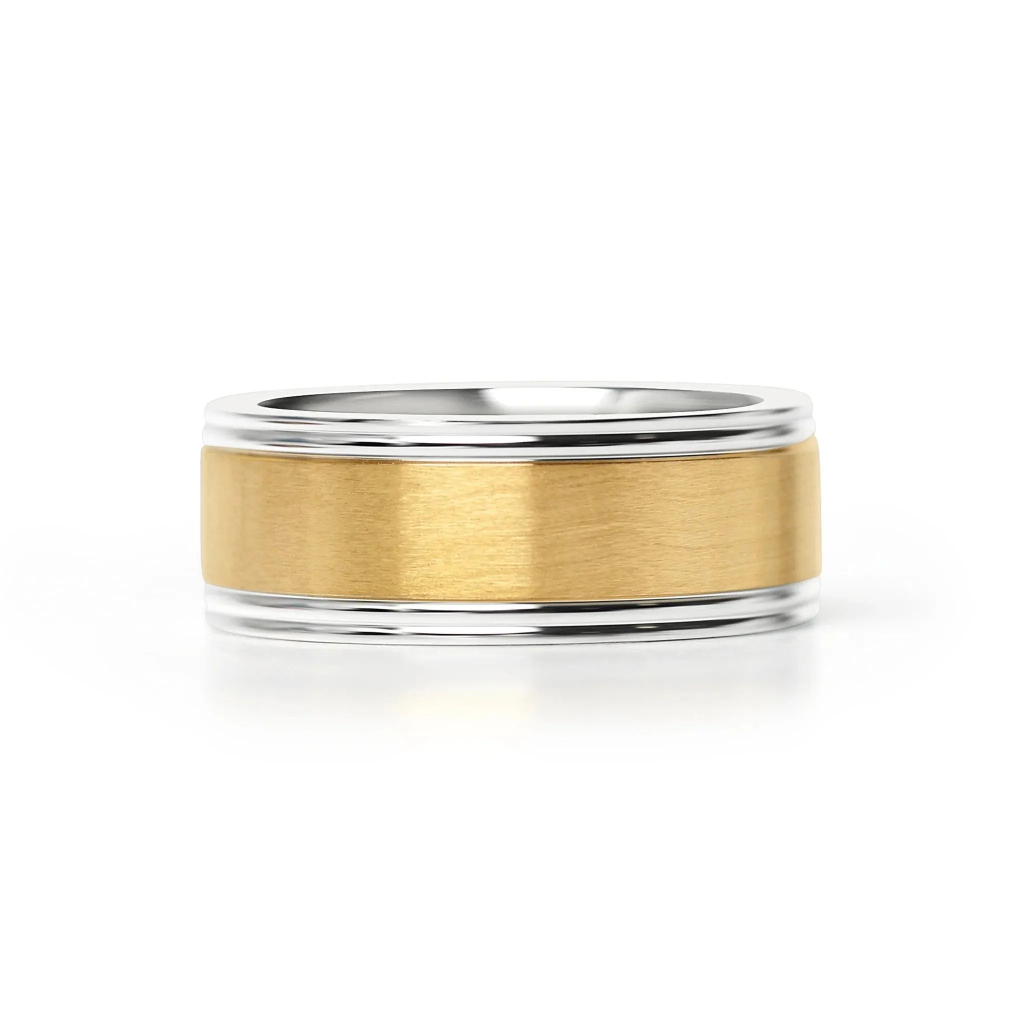 Stainless Steel Gold Center Rings