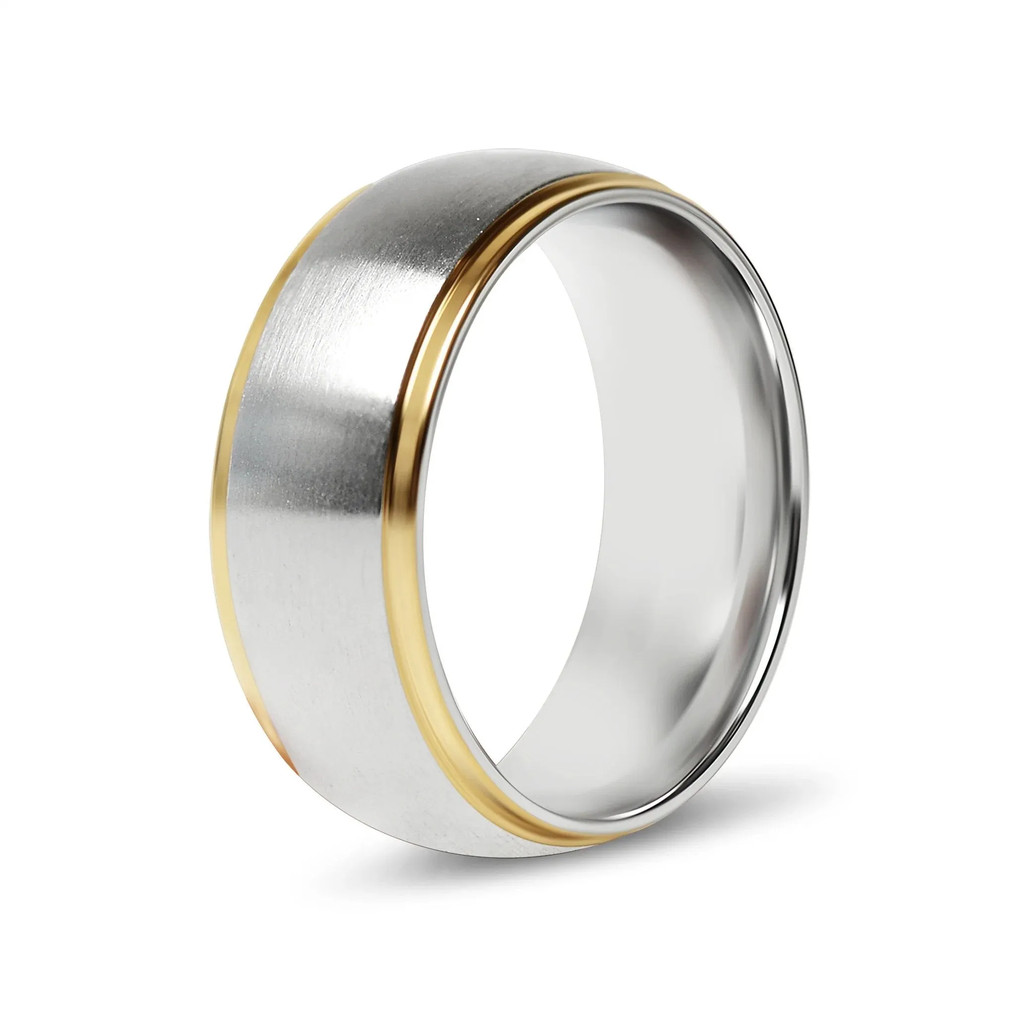 Stainless Steel Gold Edged Rings