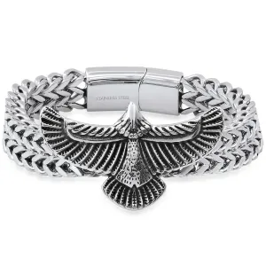 Steeltime 2 Row Wheat Chain Eagle Bracelet
