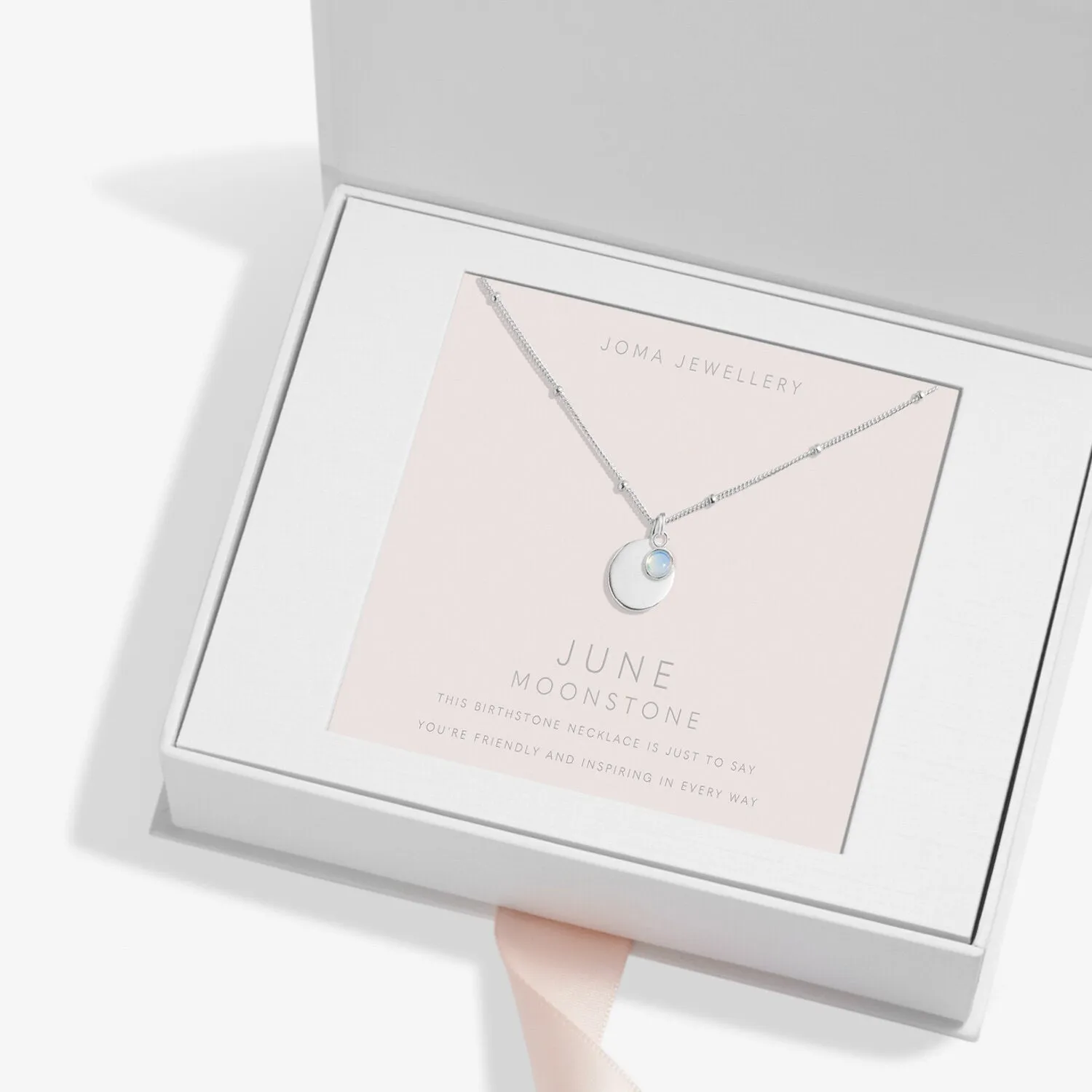 Sterling Silver Birthstone A Little June Necklace JJS0075