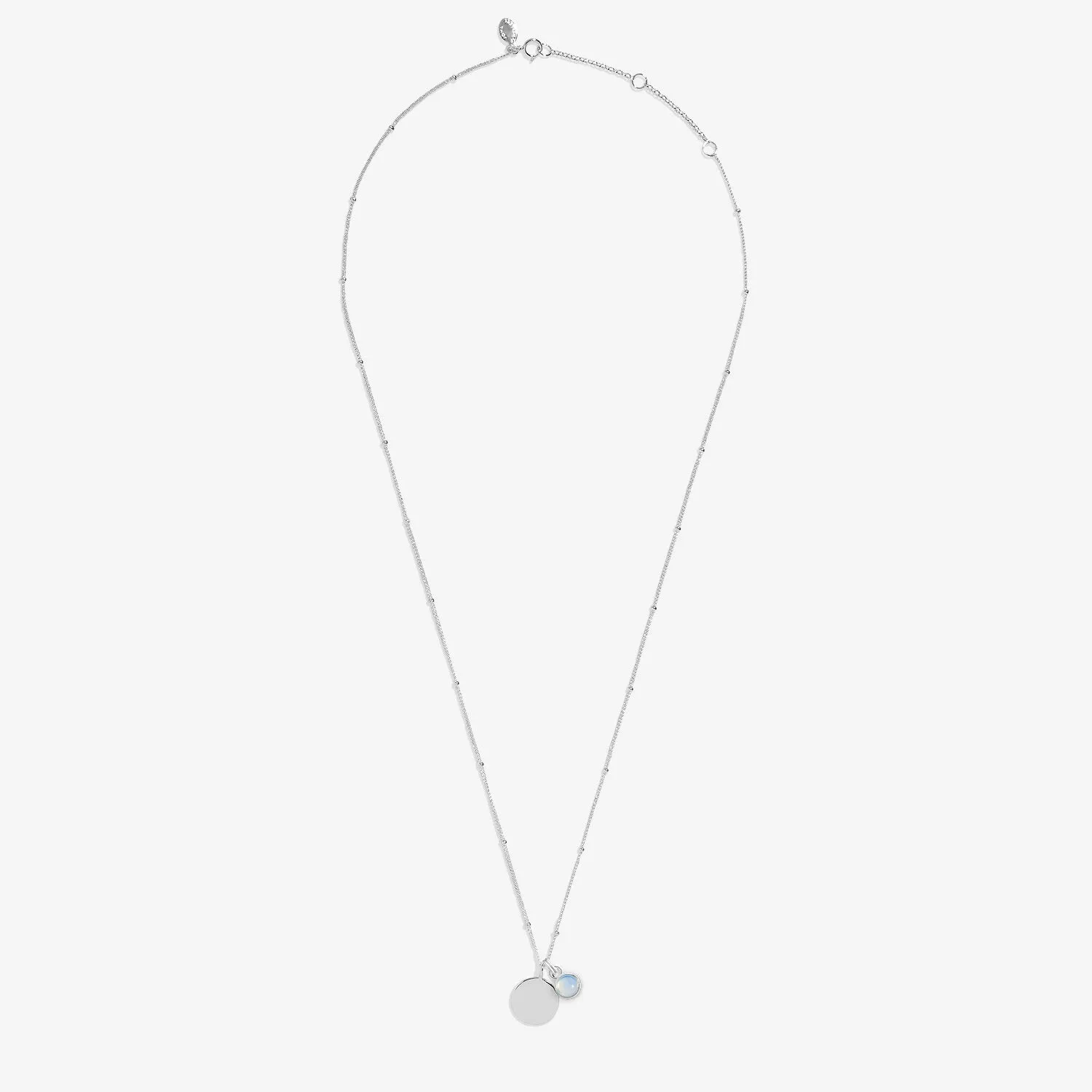 Sterling Silver Birthstone A Little June Necklace JJS0075