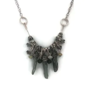 Sterling Silver Kyanite Moonstone Jade Necklace N277 by Joanna Craft Jewelry Design