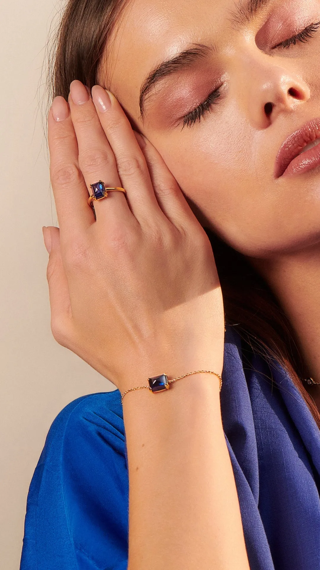 Sugarloaf Bracelet Sapphire Gold Vermeil