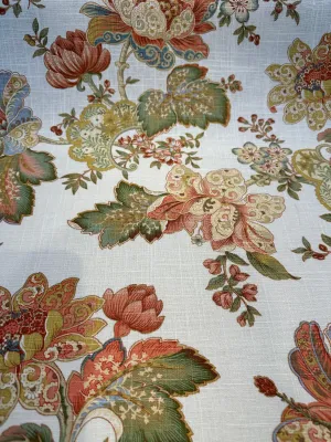 Swavelle Dublique Opal Rust Floral Linen Rayon Fabric By The Yard