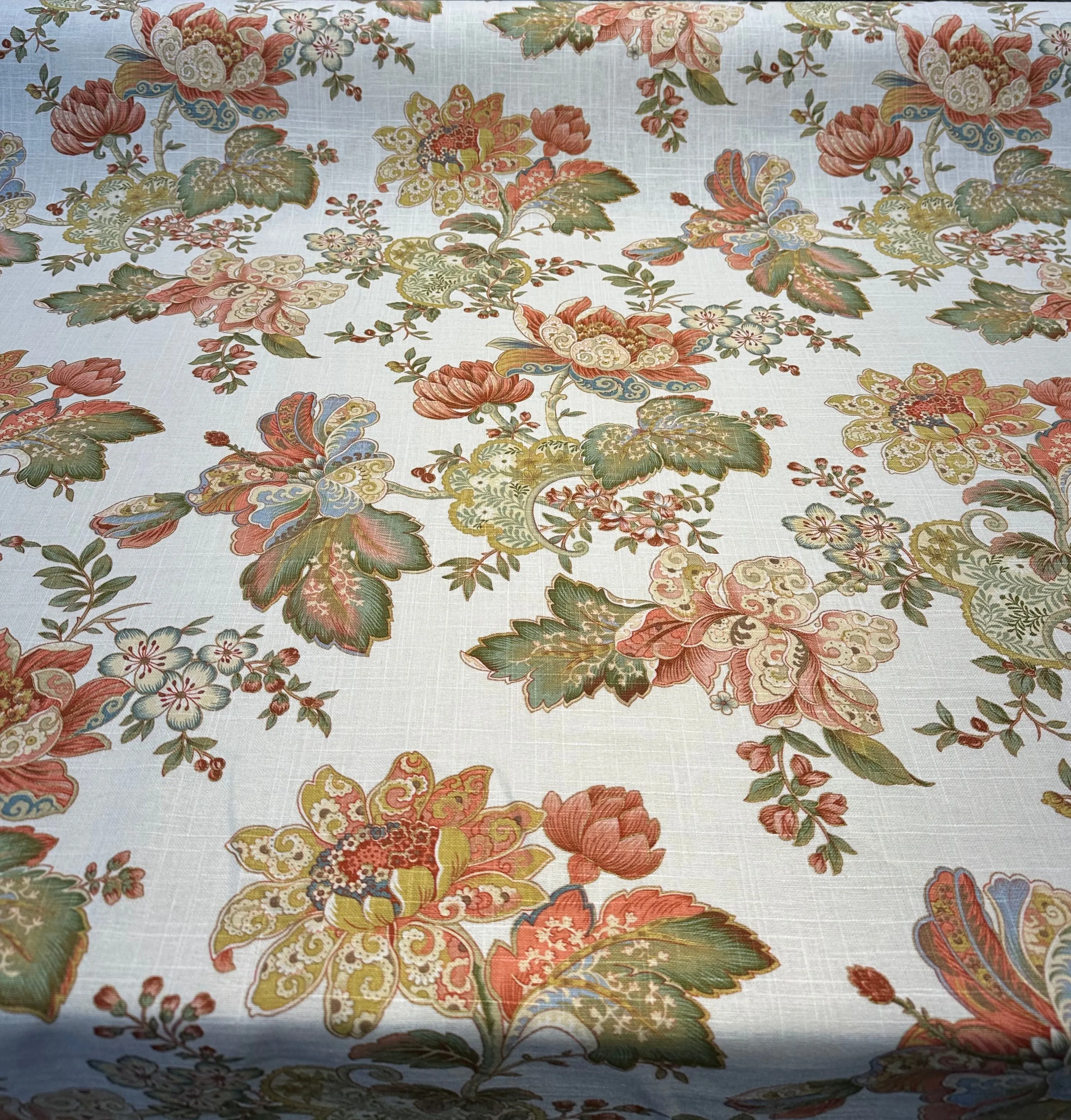 Swavelle Dublique Opal Rust Floral Linen Rayon Fabric By The Yard