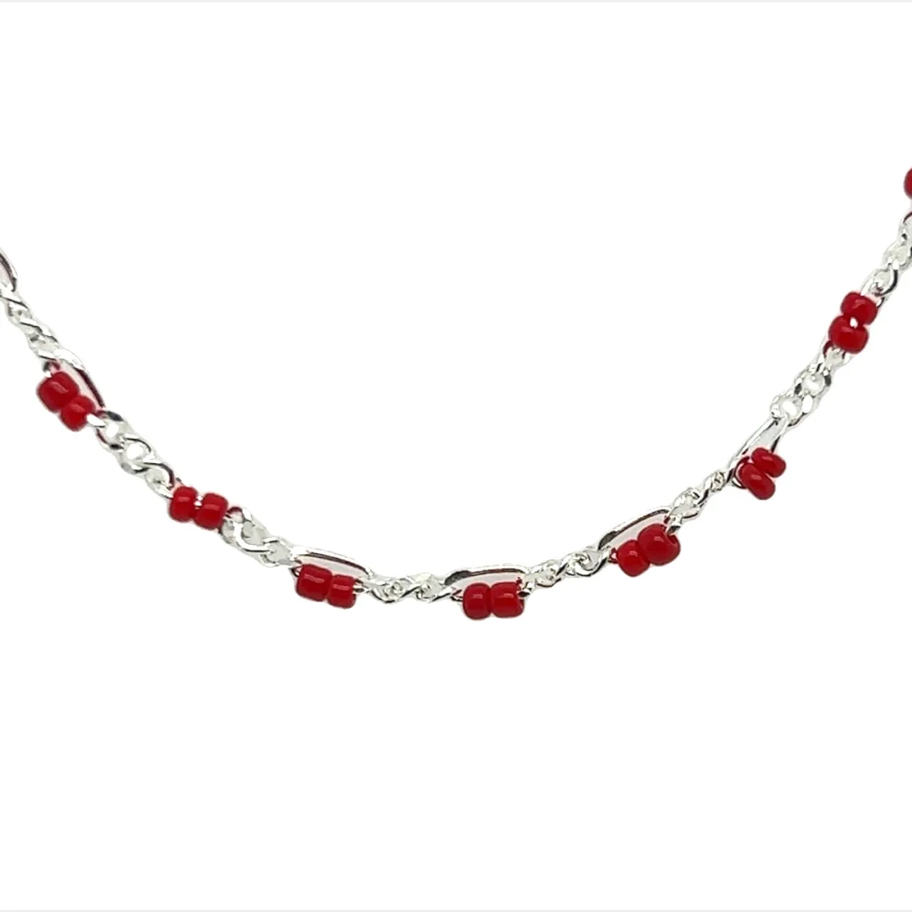 T43 Red Bead Anklet 3mm