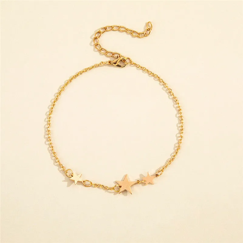 Temperament Simple Style Fashion Five-pointed Star Anklet