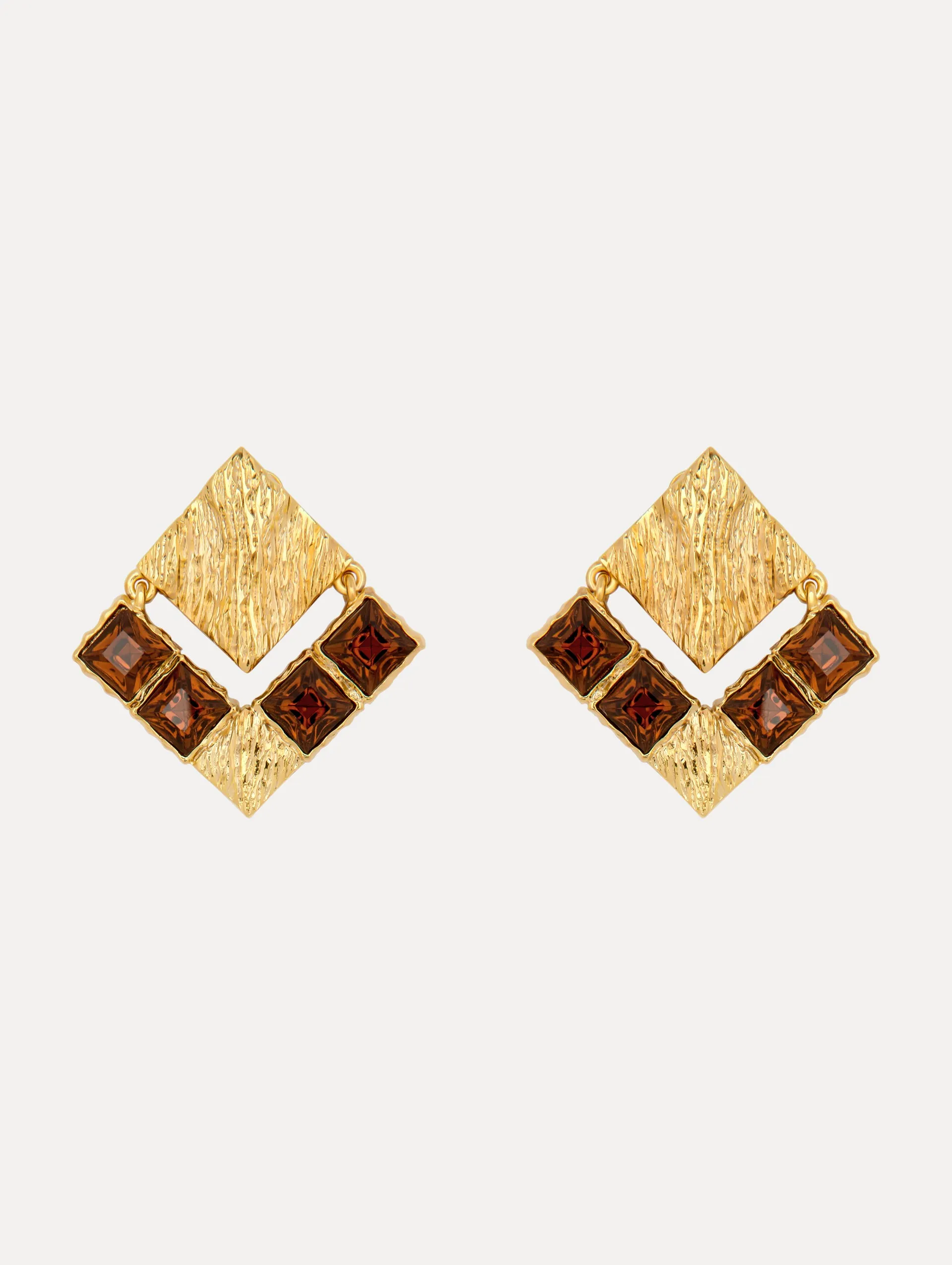 Textured Metal Tartan Earrings