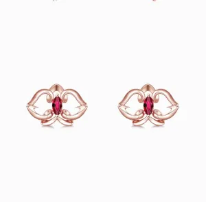 THIALH - FAUNA & FLORA - Ruby in 18K Rose Gold Earrings