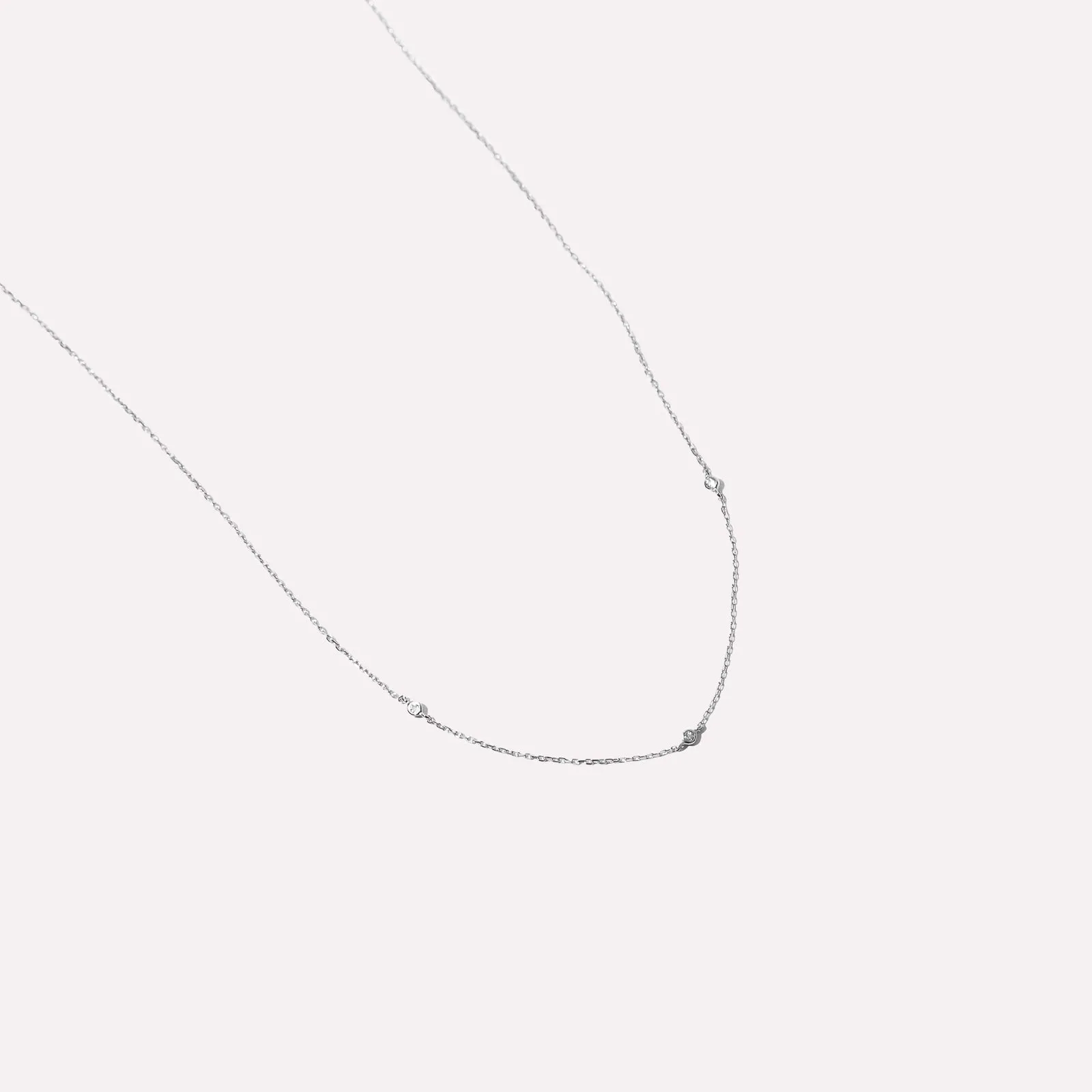 Topaz Charm Necklace in Solid White Gold