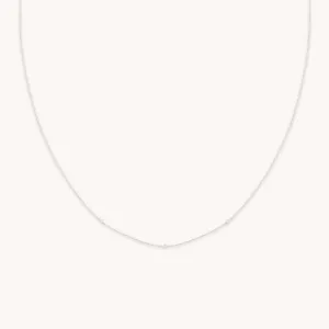 Topaz Charm Necklace in Solid White Gold