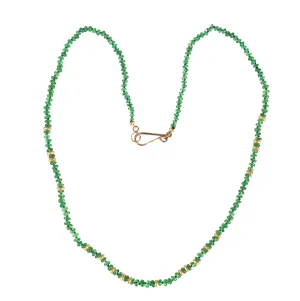 Tsavorite Garnet & High Karat Gold Necklace