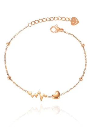 Verity Heartline of Faith Anklet in Rose Gold