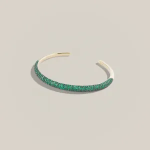 Victorian Set Pavé Tapered Cuff - Emerald