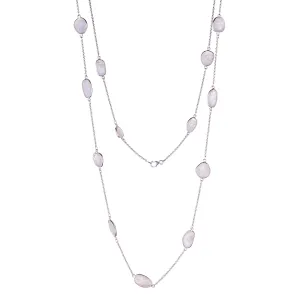 Vimla Rainbow Moonstone Necklace, Sterling Silver