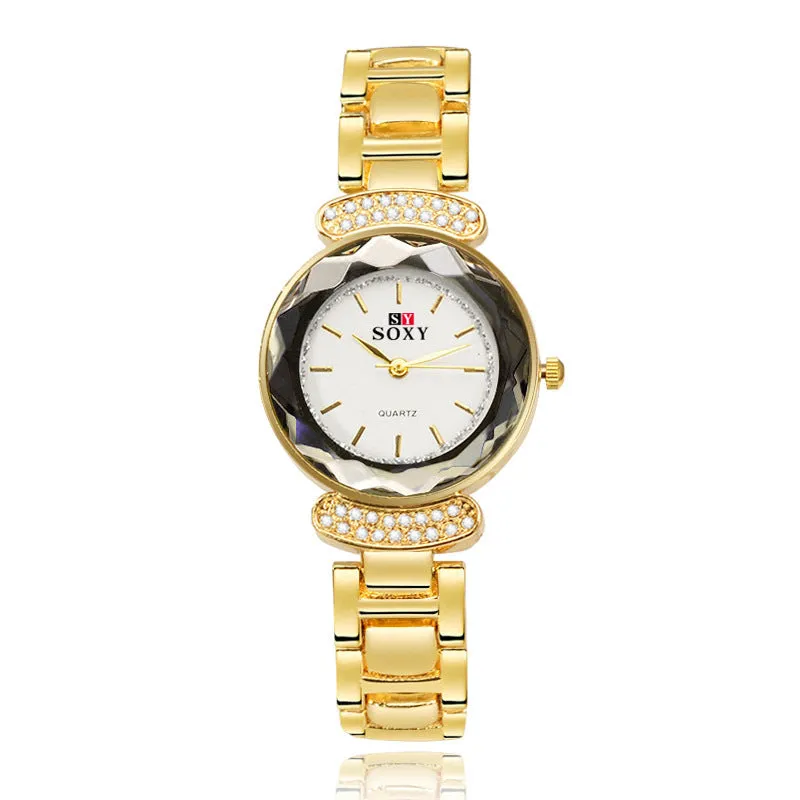 W2741 - Alloy inlaid crystal bracelet watch