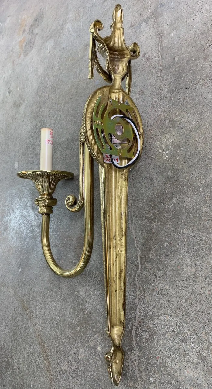 Wall Light Sconce, Brass, Ornate, Traditional